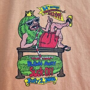 34th Annual Watermelon Suck Off July 2 2006 Graphic T Shirt Large Orange